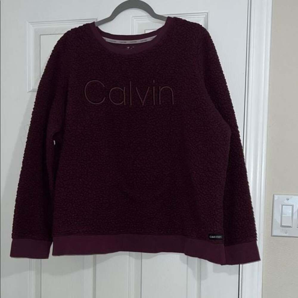 Calvin Klein Deep Burgundy Textured Sweater